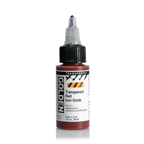 Golden High Flow Acrylic Paint 1oz_Transparent Red Iron Oxide